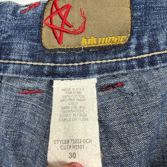 Vintage Y2K KIKWEAR Rave Jeans Mens 26X28.5 Wide Leg Big Pocket Skater Thrashed - Picture 12 of 15